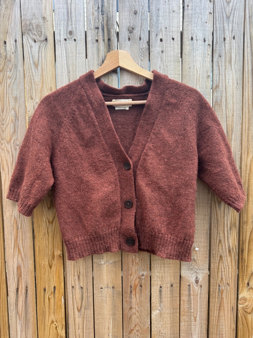 Toast  Short-Sleeve Button Cardigan Sweater